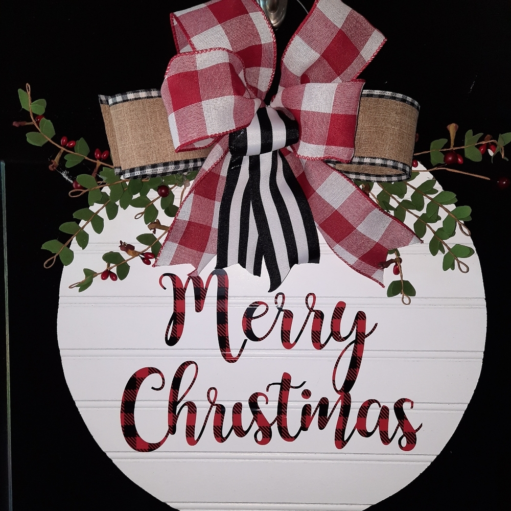 Merry Christmas shiplap door hanger